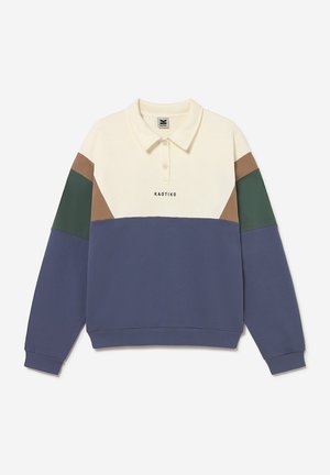 Kaotiko, CREW POLO HARRY UNISEX - Sweater - ivory/brown/green/blue