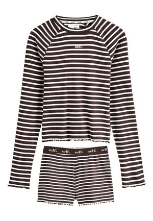 Next, REGULAR FIT - LONG SLEEVE SHORT PYJAMAS SET  . - Nattøj sæt - chocolate stripe