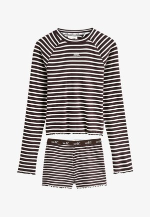 Next, REGULAR FIT - LONG SLEEVE SHORT PYJAMAS SET . - Nattøj sæt - chocolate stripe