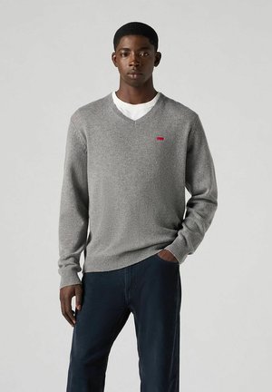 V NECK MID TONE  - Jersey de punto - mid tone grey heathe