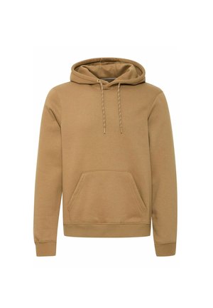 Pruun kapuutsiga sviiter, millel on ees tasku, reguleeritav kapuuts, soonikkoes varrukad ja allserv. Valmistatud pehmest, tekstuuriga kangast.