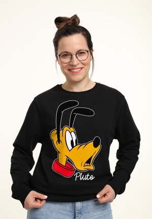 DISNEY CLASSIC MICKEY PLUTO BIG FACE - Sweatshirt - black