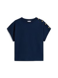 GOLD BUTTON TEE - Print T-shirt - dark night navy