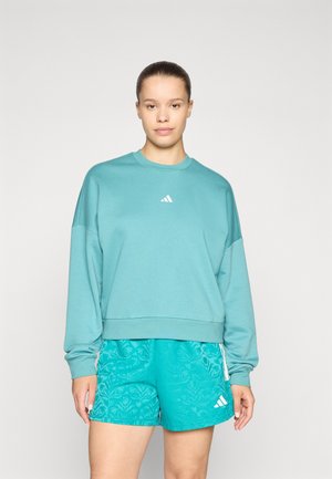 Sweatshirt - powder teal/white