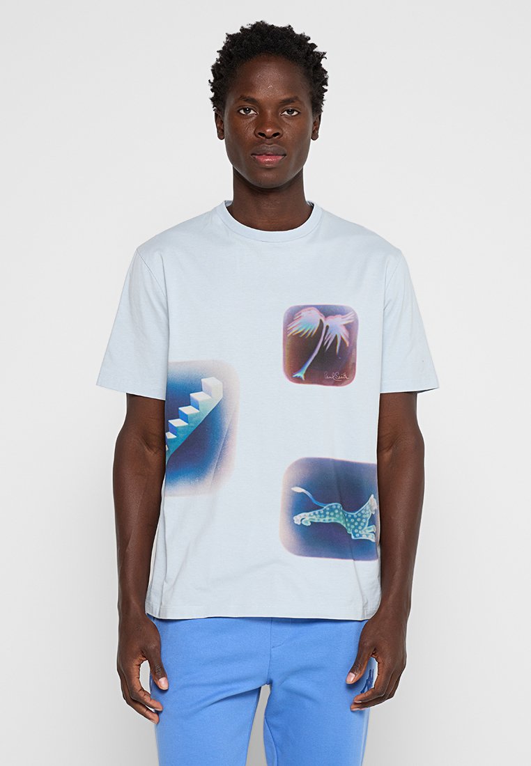 Paul Smith T-shirt print lichtblauw