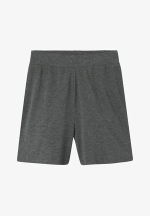 Grijze katoenen shorts met een elastische tailleband, met een gladde textuur en een eenvoudig, recht gesneden ontwerp zonder zakken.