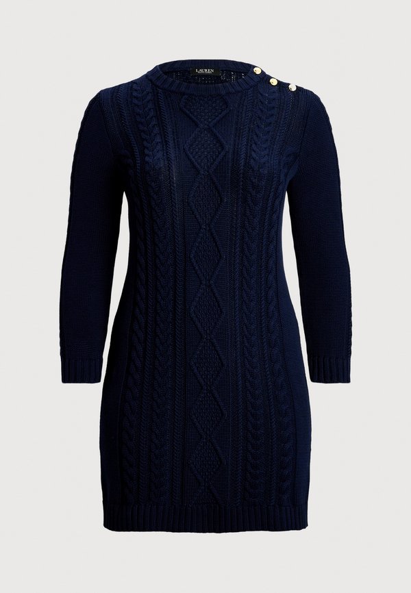 BUTTON TRIM ARAN KNIT SWEATER DRESS - Jumper dress3