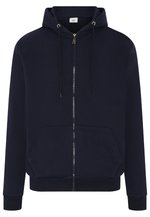 FM London Felpa Con Cappuccio Con Cerniera Uomo: Modello Pesante, Fodera In Pile Spazzolato, Colore Nero, Taglia L