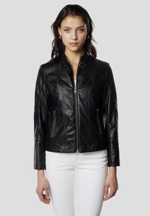 BIKER - Chaqueta de cuero sintético - black