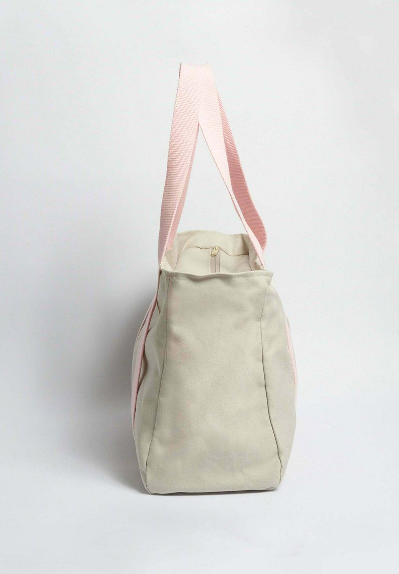 XL strandtas hoge schoudertas voor de vakantie 54x37x17 cm grote shopper met binnenzak strandtas (Wit-Blauw