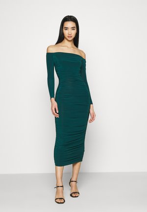 BARDOT SLINKY RUCHED MIDAXI DRESS - Robe en jersey - deep green