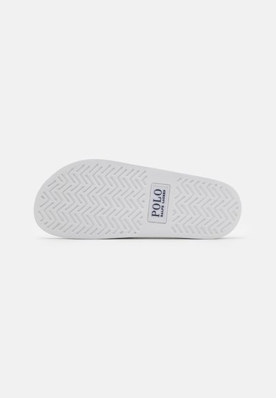 Polo Ralph Lauren SIGNATURE PONY SLIDE - Chinelos de piscina - white/navy