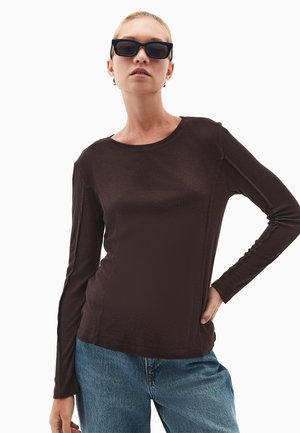 CREW NECK SLIM FIT - Top s dlouhým rukávem - chocolate torte