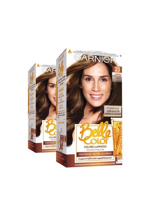 GARNIER TINTA CAPELLI BELLE COLOR, COLORE LUMINOSO E RIFLESSI NATURALI, COPRE IL 100% DEI CAPELLI BIANCHI - 2 PACK - Tinte capelli - castano dorato naturale