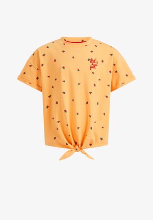MET DESSIN EN KNOOPDETAIL - Print T-shirt - orange
