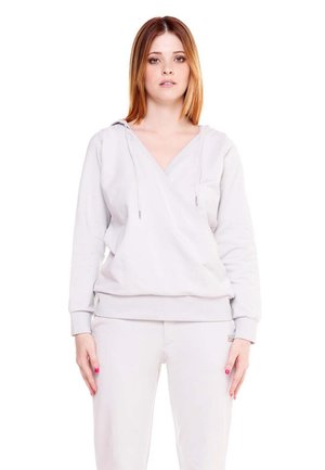 LEONE 1947, WOMAN HOODY CRYSTAL - Sweat à capuche - pearl grey