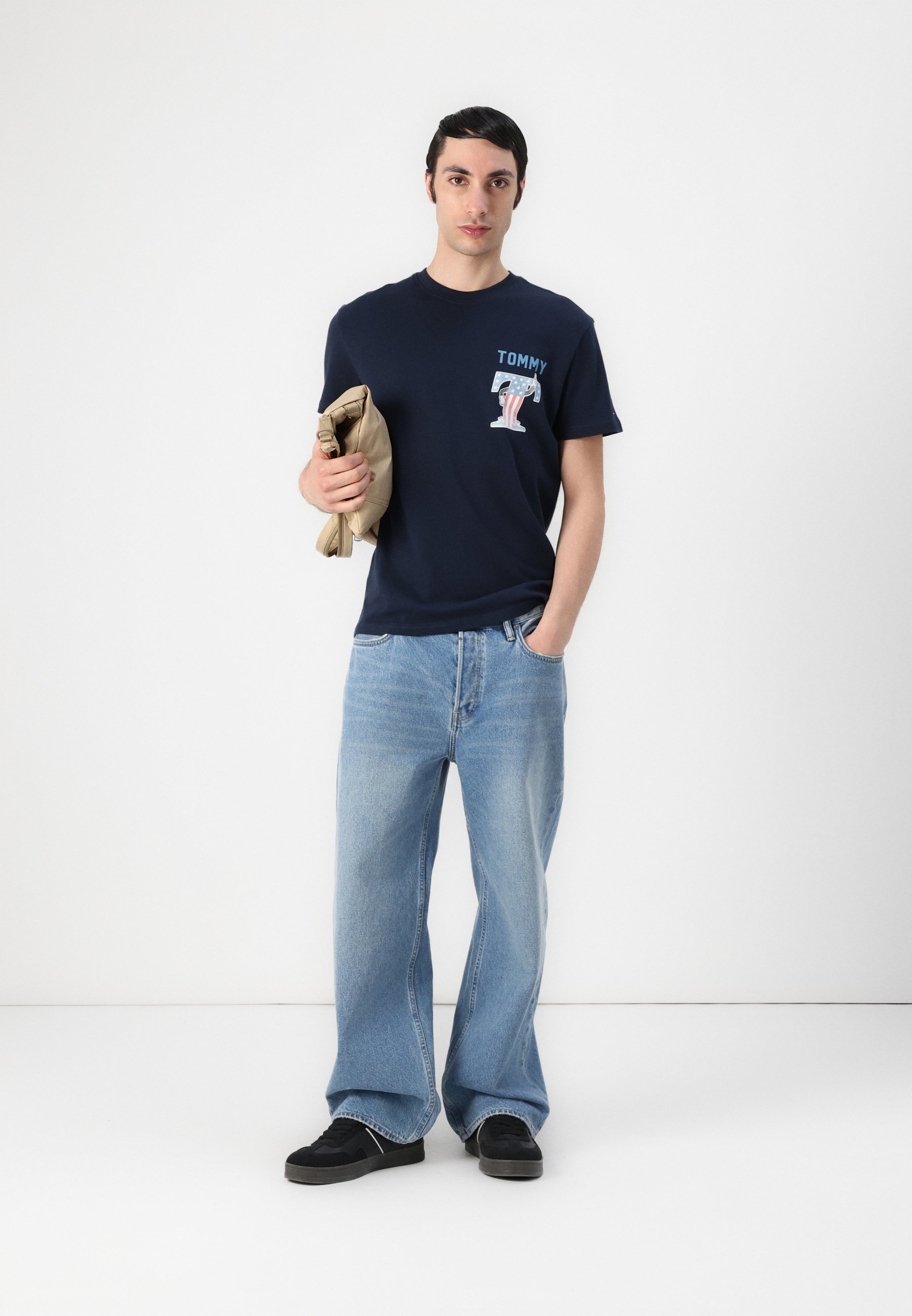 売れ筋商品|||トミー ヒルフィガー Tシャツ レディース トップス SCRIPT TEE - Print T-shirt - dark night navy Regular Script Crew Neck T-Shirt | T-Shirts | Tommy Hilfiger