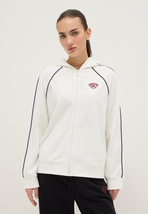 HOODIE WITH ZIP IN RELAXED FIT - Sweater met rits - soft white