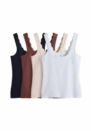 4 PACK SQUARE NECK  - Top - black brick red pink white