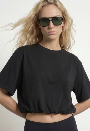 HYPEDROP Cropped HDINA SS BALLOON - Βασικό μπλουζάκι - black