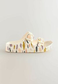 Next REGULAR FIT - DOUBLE BUCKLE - Natikači - white terrazzo printed