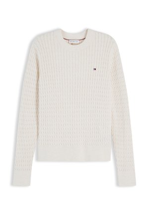 Tommy Hilfiger, CABLE FINE SWEATER  - Pullover - ivory petal