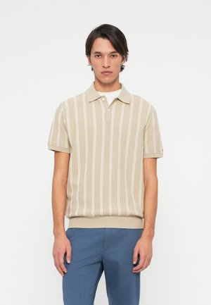 KNITTED VERTICAL STRIPE - Πόλο - sandalwood