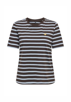 ONLY, ONLHAPPY S/S EMB BOX TOP JRS - T-shirt imprimé - coffee bean