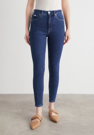 HIGH RISE ANKLE - Skinny džíny - denim dark