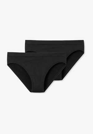 Culottes en coton noir, avec une texture lisse, une large taille élastique et un design ajusté. Deux paires incluses.