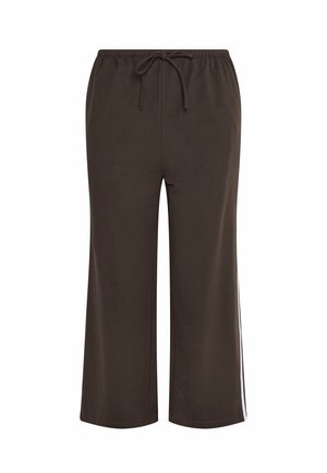Yours Clothing, PLUS SIZE WIDE LEG TROUSERS - Tracksuit bottoms - chocolate