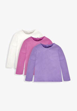 JoJo Maman Bébé, PRETTY ROUND NECK 3-PACK - Top s dlhým rukávom - fuchsia