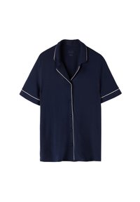 KURZÄRMELIGES, VORNE OFFENES - Pyjamashirt - blau intense blue