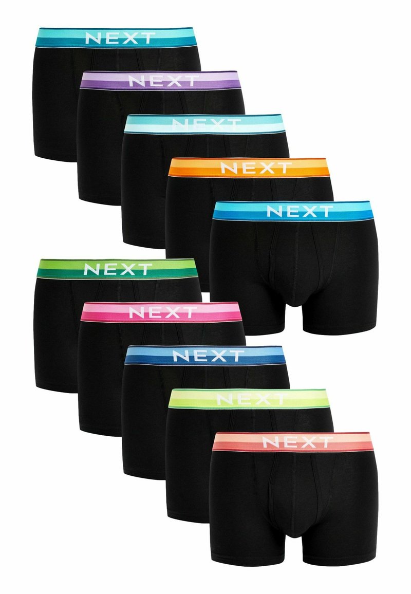 Next A FRONTS 10 PACK - Úzke boxerky - black bright colour waistband