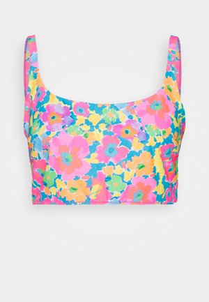 TILLY MICRO CROP N BOLD TROPICAL CURVE - Bikini top - multi-coloured