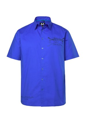 Men Plus, SHIRT, SHORT SLEEVES, PRINT ON FRONT, KENT COLLAR, COMFORT FIT, UP TO 8XL - Shirt - azure