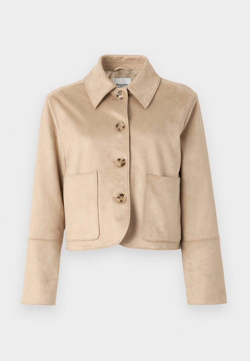 Abercrombie & Fitch Imitatieleren jas beige