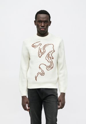 ONSSHAMILTON CREW - Strickpullover - ecru/potting soil