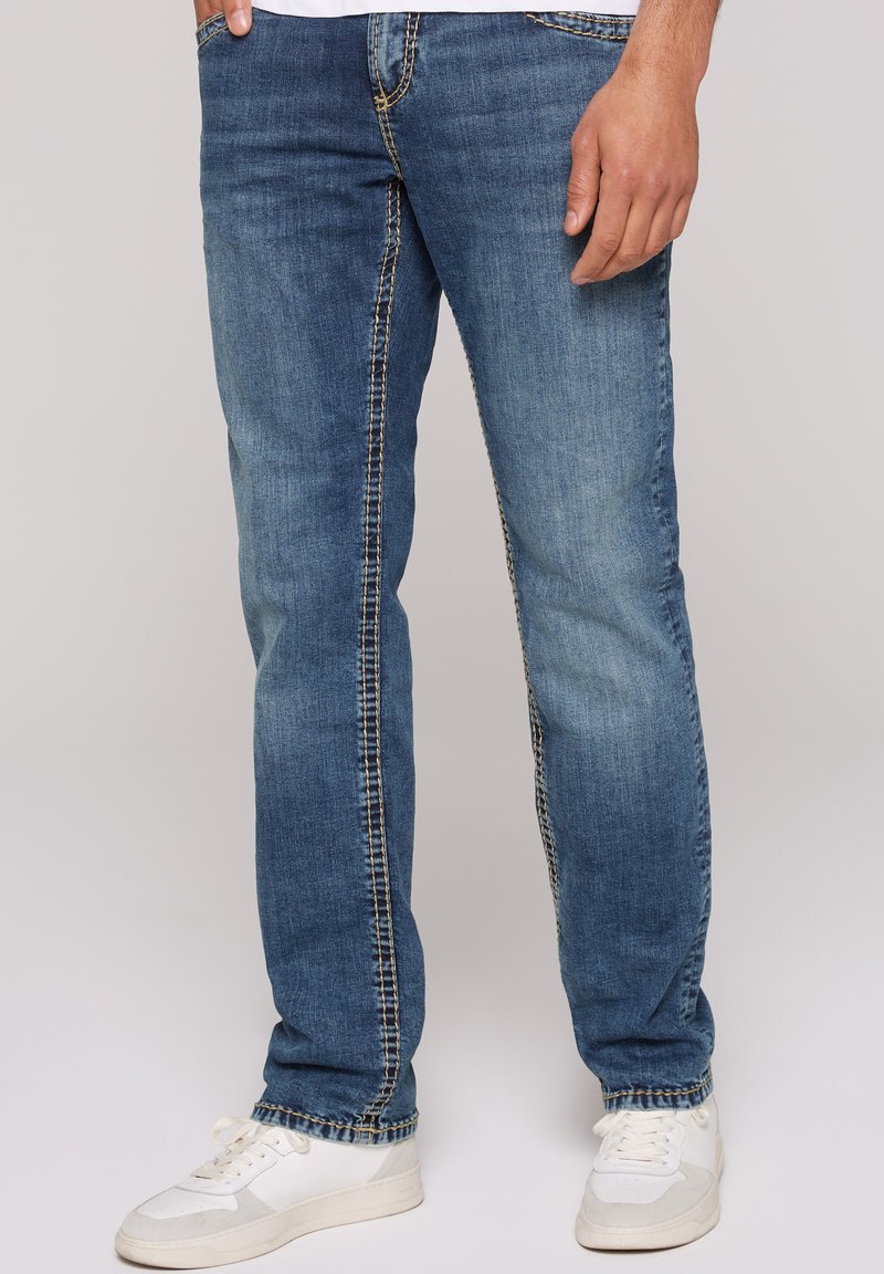 Camp David NI:CO MIT BREITEN NHTEN - Jeans Straight Leg - blue used/used  denim - Zalando