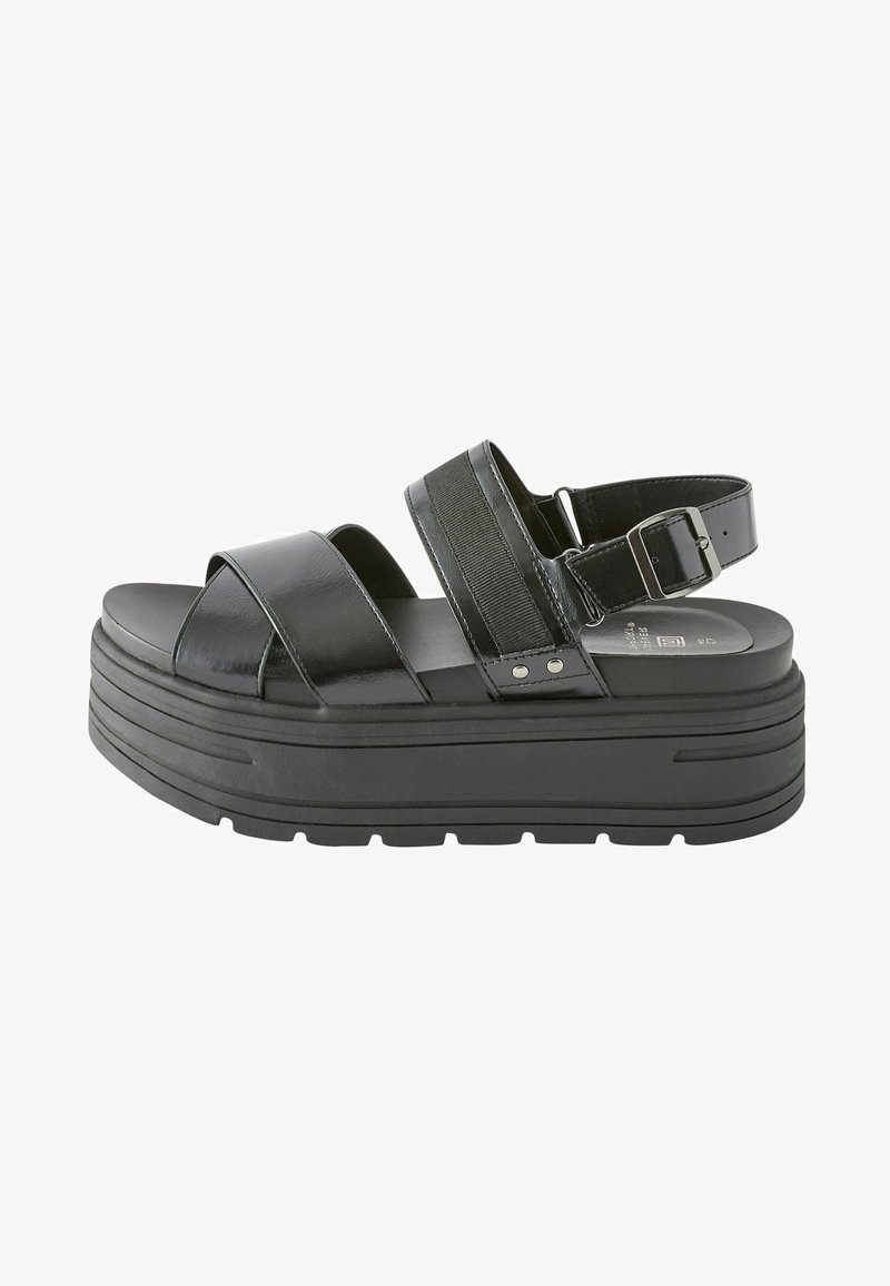 Next CHUNKY REGULAR WIDE FIT - Sandalias con plataforma - black