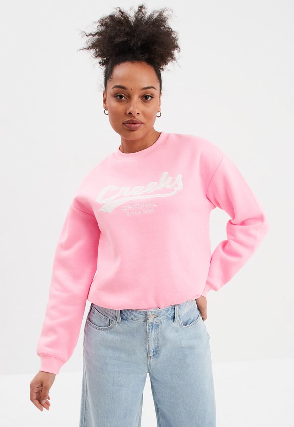AMERICAN INSPIRATION FASHION COOL EASY MIT RUNDHALSAUSSCHNITT UND LANGEN ÄRMELN - Sweatshirt - rose fluo