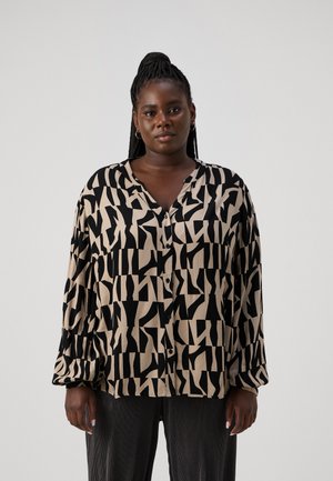 CARDIONA ANITA LIFE V NECK SHIRT  - Blouse - black/beige