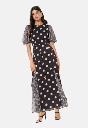 PETITE FIT - SPOT SHORT SLEEVE  - Maxikleid - black white