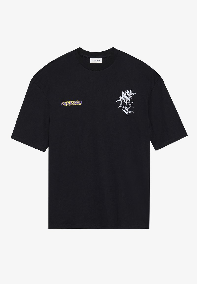 YOURTURN T-shirt print zwart YOURTURN T-shirt print zwart