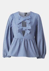 PCJAYLA TIE - Bluză - blue/bright white