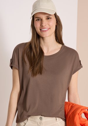 Cecil T-SHIRT MIT RUNDHALS UND TURN-UP-DETAIL - T-shirt basique - urban taupe