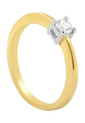 MUAU Schmuck SOLITÄR RING 4-GRIFF-FASSUNG , BRILLANTEN 0.20CT. FASSUNG - Ring - gelbgoldfarben