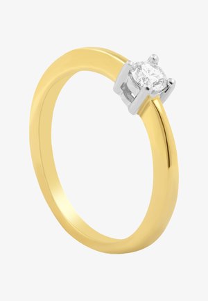 MUAU Schmuck SOLITÄR RING 4-GRIFF-FASSUNG , BRILLANTEN 0.20CT. FASSUNG - Ring - gelbgoldfarben