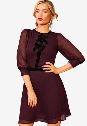 BOW DETAIL SKATER -REGULAR FIT - Vestito elegante - burgundy red