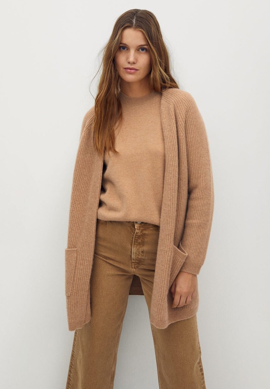 mango camel coatigan